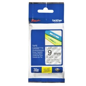 Brother TZe-121 Label Tape – Black on Clear, 9mm Wide