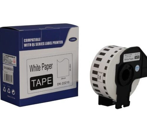 Brother DK-22210 Continuous Paper Black on White Label Roll (29mm wide)
