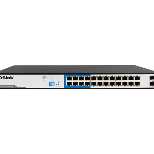 D-link 26-Port Gigabit PoE Switch with 24 PoE+ Ports (8 Long Reach 250m) and 2 SFP Uplink Ports - DGS-F1026P
