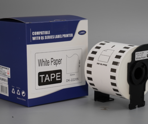 Brother Compatible DK-22205 Continuous Paper Black on White Label Roll 62mm wide
