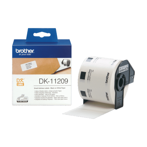 Brother DK‑11209 Label Roll – Black on White, 29mm × 62mm (800 Labels per Roll)