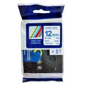 Brother Compatible TZ2-FA3 12mm Fabric Tape Blue on White