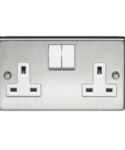 Powermax Metal Socket 15A Switch Twin