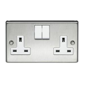 Powermax Metal Socket 15A Switch Twin
