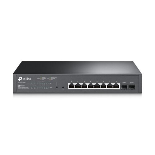 TP-Link JetStream 10-Port Gigabit Smart Switch with 8 PoE+ Ports & 2 Gigabit SFP Slots – TL-SG2210MP