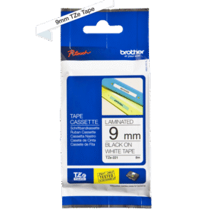 Brother TZe-221 Label Tape – Black on White, 9mm Wide