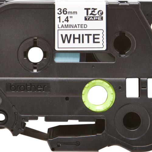 Brother TZe-261 Label Tape – Black on White, 36mm Wide