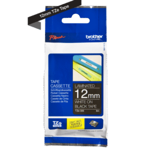 Brother TZe-335 Label Tape – White on Black, 12mm Wide