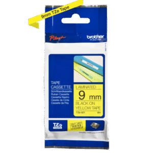 Brother TZe-621 Label Tape Cassette – 9mm Black on Yellow