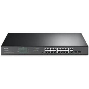 TP-Link 18-Port 10/100/1000Mbps Gigabit Easy Smart Switch with 16-Port PoE+ – TL-SG1218MPE