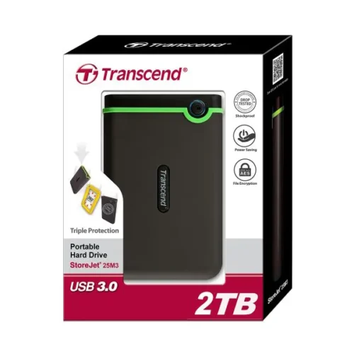 Transcend External HDD 2TB Military Green – TS2TSJ25M3G