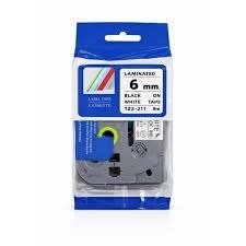 Brother TZ2-211 6mm black on white label tape
