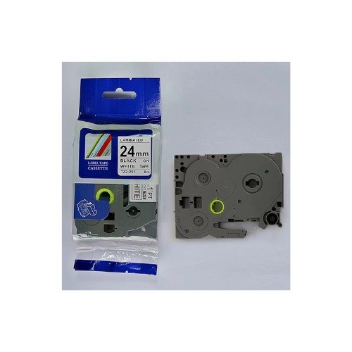 Brother TZ2-251 24mm black on white label tape
