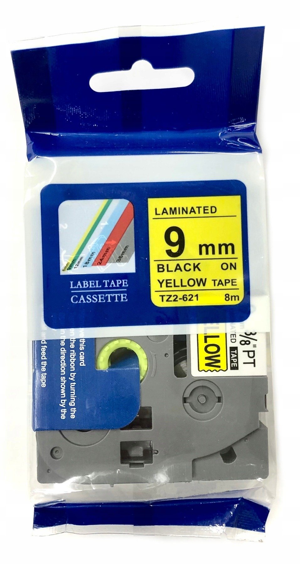 Brother TZ2-621 9mm black on yellow label tape